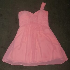 Elegant One-Shoulder Pink Dress